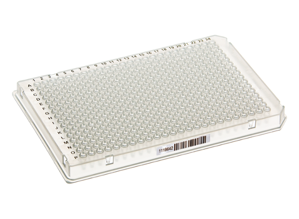 384-Well Barcoded PCR Plate - Full Skirt -  WHITE, 100 plates